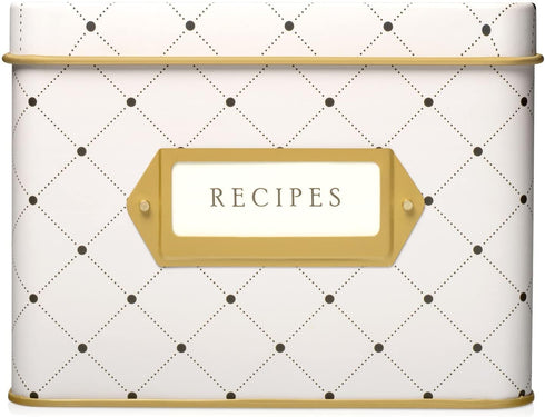 Jot & Mark Recipe Card Gift Box: 50 4x6 inch Cards with 14 Dividers in a Decorative Floral Tin Box