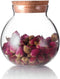 500 Ml Round Clear Glass Storage Jar with Cork Stopper, 17 Fl Oz