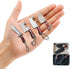 HAOXU Mini Pocket Knife Set, Damascus Tiny Knife for Beer Bottle Opener, Package Box Cutter, Necklace Knife - 4pcs