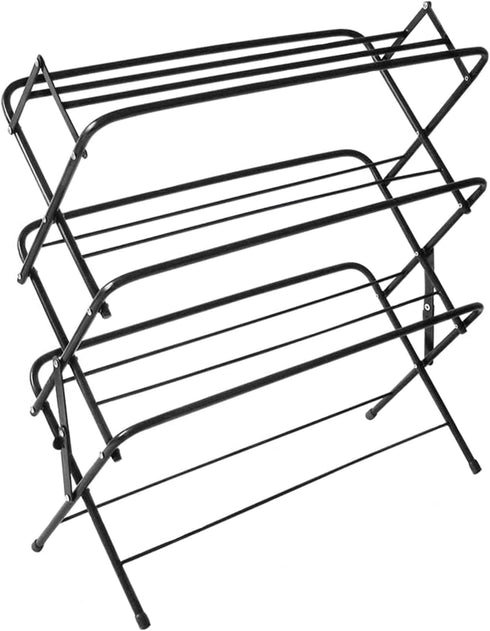 Zenree 4-Tier Shoe Rack Holder/Shelf Organizer, Matte Black - Stackable Storage Corner