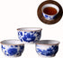 Chinese Handmade Kungfu Tea Cup 60 ml, Blue and White Bone China Tea Cups Set of 3