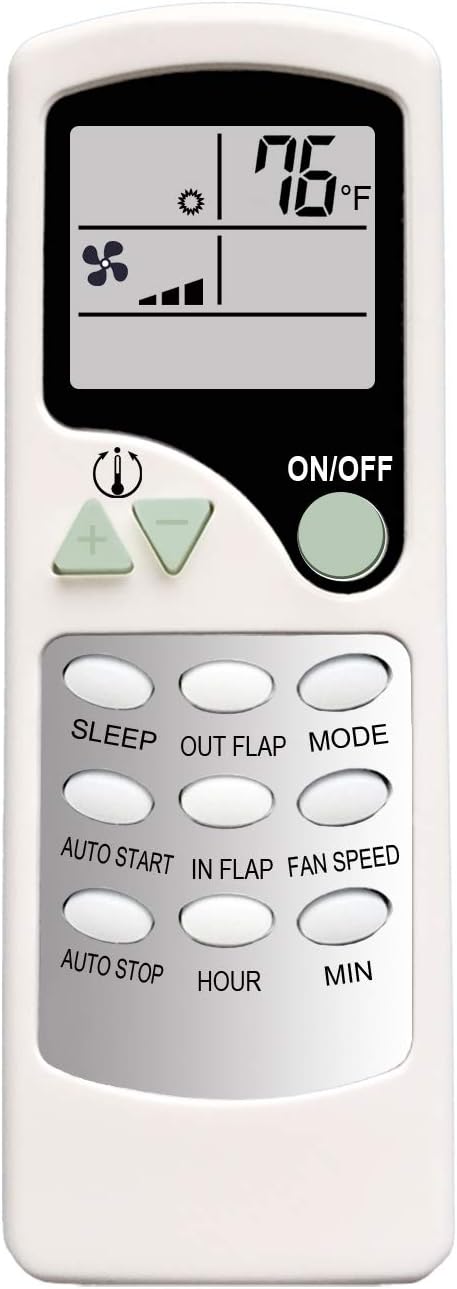 Replacement QUIETSIDE Turbo Air Conditioner Remote Control Model Zhf/Lw-17-1, Works for AC Model Tas-18vh