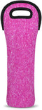 Pink Insulated Wine Carrier Tote - 1 Bottle Wine Cooler Bag with Handles for Travel