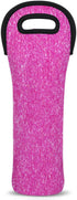 Pink Insulated Wine Carrier Tote - 1 Bottle Wine Cooler Bag with Handles for Travel