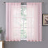 Tollpiz Sheer Curtains Set of 2 Panels | 54 x 63 inches Pink Linen Textured Light Filtering Voile Curtains for Living