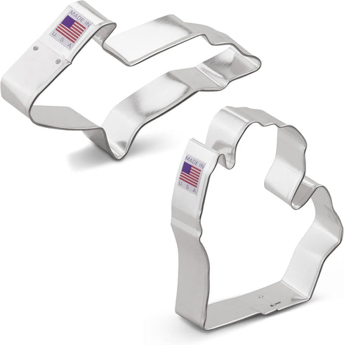 Ann Clark Upper and Lower Michigan Cookie Cutters 2-Pc. Set Made in USA