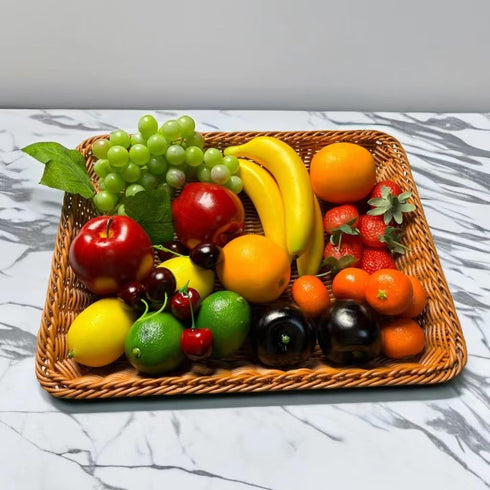 Generic 27pcs Fake Mixture Fruits for Home Decor Artificial Fruit Decorations Faux Artificial Lemon Grapes Banana