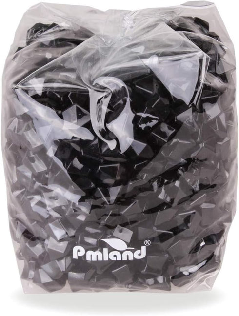 PMLAND Clear Fake Ice Rocks – 550 Pcs Large Black Acrylic Gems, 3 Lbs Bulk Vase Filler for Parties & Decor