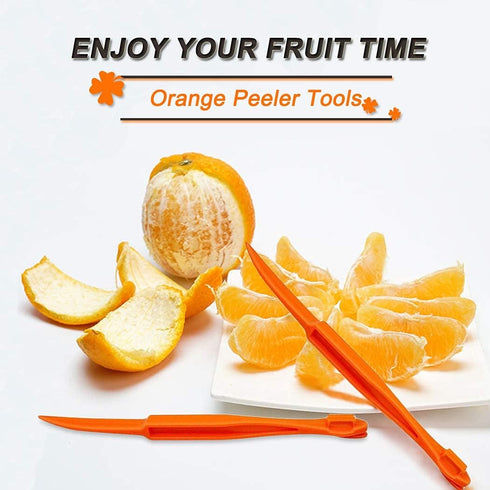 Orange Peeler Tools, Plastic Citrus Remover for Easy Open Lemon Peel Cutter, Kitchen Gadgets (Orange 2 Pack)