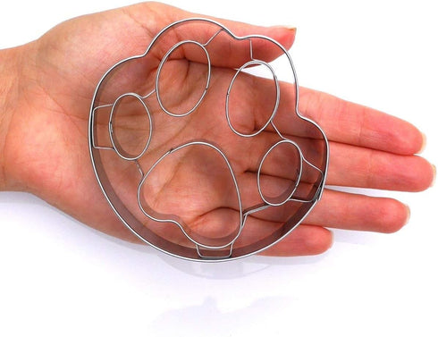 Premium Food-Grade Stainless Steel Dog Paw Cookie Cutter, Dishwasher Safe
