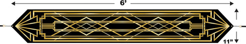 Beistle 59907 3 Piece Printed Great 20's Table Runners, Black/Gold, 11" x 6'