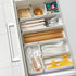 RAUVOLFIA 6 Pack Plastic Drawer Organizer Set, White Bathroom Vanity Trays for Makeup, Jewelry, Office, and Kitchen