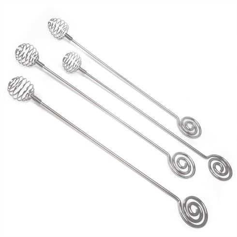 Honbay 4PCS Albumen Stainless Steel Honey Dipper Sticks Honey Spoon Dippers Stir Sticks Mixing Spoon for Honey Melted