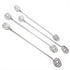 Honbay 4PCS Albumen Stainless Steel Honey Dipper Sticks Honey Spoon Dippers Stir Sticks Mixing Spoon for Honey Melted