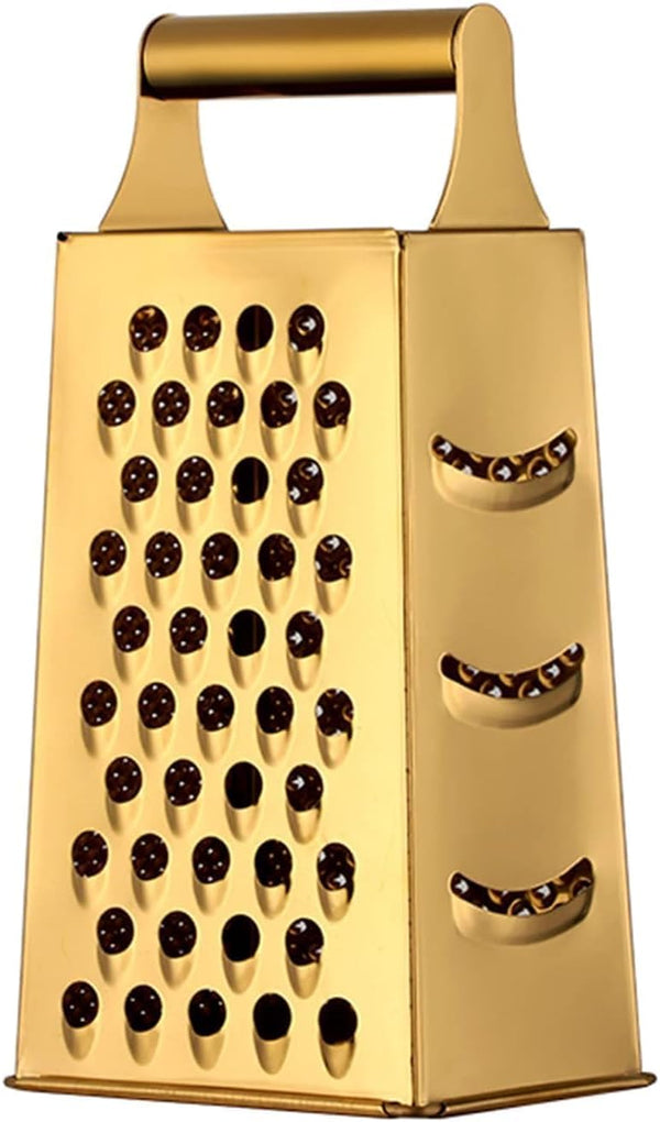 Large Stainless Steel 4 Sides Grater Slicer with Handle, Multifunctional Cutter for Ginger, Garlic, Cucumbers, Carrots,