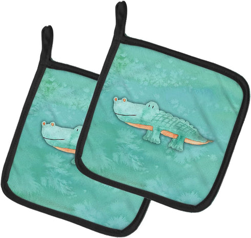 Caroline's Treasures BB7385PTHD Alligator Watercolor Pot Holders, Kitchen Heat Resistant Sets, 7 1/2 x 7 1/2