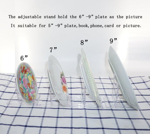 Artliving Two Part Adjustable Clear Acrylic Plastic Display Stand, Set of 6 Easels
