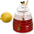 HIC Kitchen Glass Honey Jar with Lid and Honey Dipper, Borosilicate Glass and Beechwood