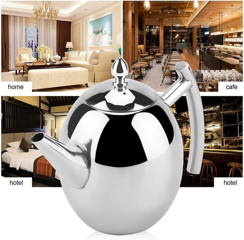 Stainless Steel Teapot, Metal Tea Kettle with Removable Infuser, Coffee Maker for Loose Tea (1500ML)