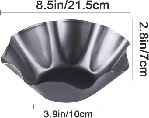 2 Pack 8.5" Nonstick Large Taco Shell Bowl Carbon Steel Tortilla Maker Shell Pans Baking Molds Tostada for Frying Salad Bowls by Cielasis