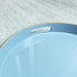 13" Spsyrine Round Blue Decorative Tray, Plastic Serving Table Tray with Handles for Breakfast, Ottoman, Coffee Table