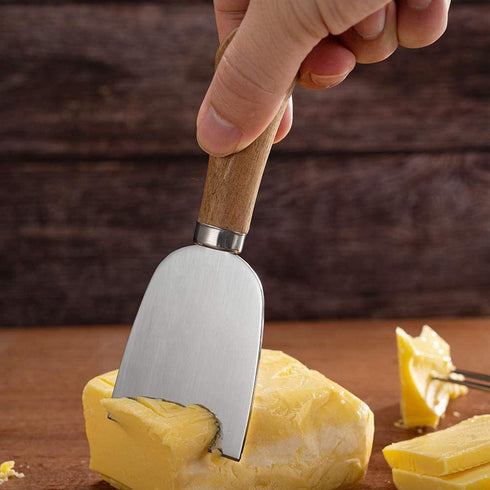 Cheese Knives Set with Wooden Handle, Mini Serving Tongs, Spoons, Forks for Party and Christmas