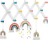 Suzile Expandable Kids Coat Rack, Cute Wooden Hanger for Toddler, Rainbow Accordion Wall Mount for Backpack