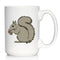 Squirrel Coffee Mug - Large 15oz White Ceramic Mug - Squirrel Gifts and Decor for Squirrel Lovers
