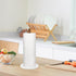 Buruis Wood Paper Towel Holder, Marble Base Decorative Countertop Stand for Kitchen and Bathroom