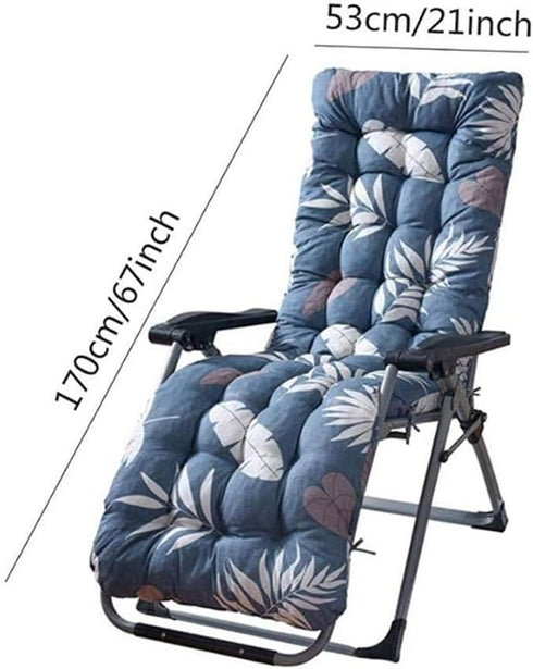 Moonase 67 Inch Patio Lounge Chair Cushion, Indoor/Outdoor Floral Printed Lounger Cushions with Ties and Top Cover