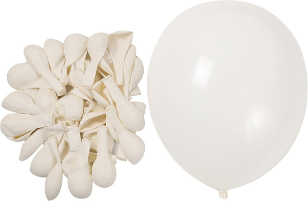 KOMOREBI White Balloons 12 Inch 100pcs Plain Latex Balloons for Birthday Engagement Wedding Baby Shower Party