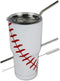 Urbanifi 30 oz Baseball Tumbler with Straw, Lid, and Cleaner | Stainless Steel Insulated Travel Coffee Mug