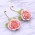 OPENDGO 3PCS Rose Resin Wall Hooks, Wall Mounted Creative Flower Iron Hook for Hanging Coat, Hat, Key, Towel