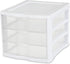Sterilite 3 Drawer Desktop Storage Unit, White with Clear Drawers, Tabletop Organizer, 4-Pack