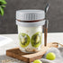 Set 2 12oz Overnight Oats Containers with lids and spoon of Jars Airtight Container with Measurement Marks, Reusable On