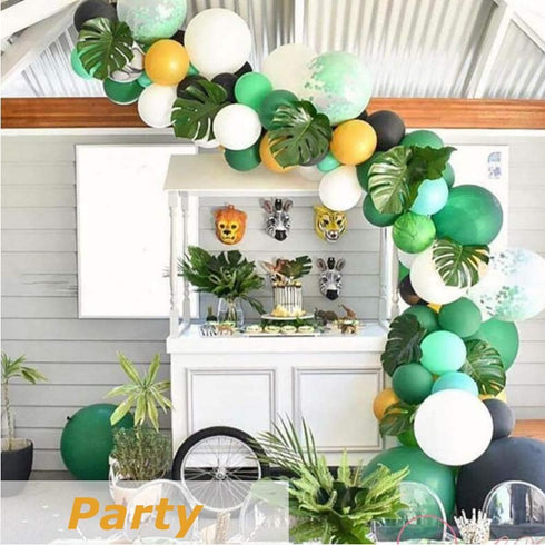 Hopeak Artificial Palm Leaves - 24 Pieces Large Leaves for Hawaiian Luau Party Decorations