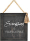 Parisloft Rustic Farmhouse Wood Hanging Decor - Everything Is Figureoutable Framed Wall Sign with Bead String Hanger,
