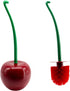 Cherry Toilet Brush Set, Cute Standing Toilet Bowl Brush and Holder, Long Handle, Pack of 2, Red