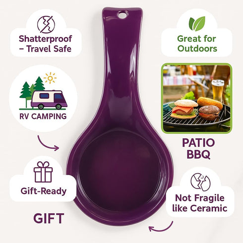 Reston Lloyd Kitchen Counter Utensil Spoon Rest, Durable BPA-Free Plastic, Magenta