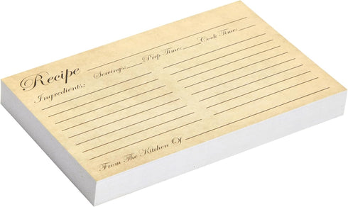 Juvale 60-Pack Double Sided Recipe Cards, Thick Vintage Index Cards 4x6 for Cooking and Kitchen Organization