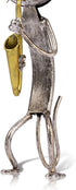 Too-arts A Playing Saxophone Cat Metal Sculpture, Iron Statue Handwork Handicrafts, 3 Funny Design