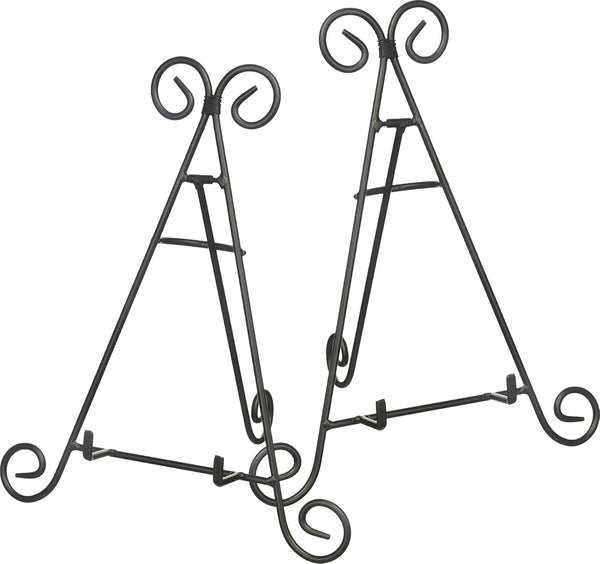 PowerTRC Set of 2 Iron Display Stands, 12" for Pictures, Books, Plates, Art, and More
