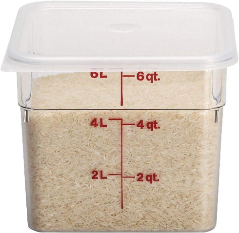 Cambro Food Storage Container, Classic Series Square, 6 QT (Quart), Commercial Grade for Food Prep