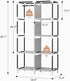 ROJASOP Portable Closet Wardrobe for Hanging Clothes, 6 Storage Shelves, 1 Hanging Rod, Free Standing Organizer