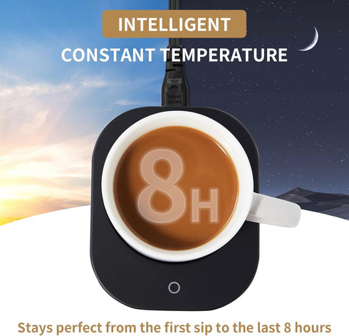 4-Hour 3 Settings, 54-Inch Mug Warmer with Auto Shut Off, Temperature Frosted Black Rectangular Electric Beverage