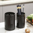 Kitchen Utensils Holder Pack of 2, Black Stainless Steel Caddy, Farmhouse Stylish Organizer and Kitchen Decor, Gift for
