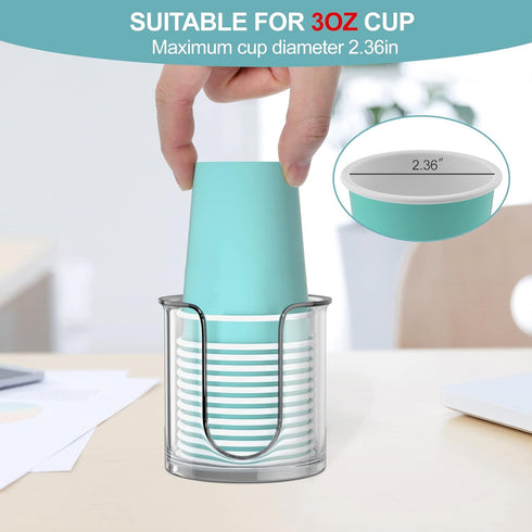 Countertop (2 Pack) Bathroom Cup Dispenser,Small Disposable Paper Cup Holder,Compact Mouthwash Cups Holder PC Cup