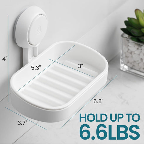 TAILI Soap Dish Holder with Powerful Suction Cup, Strong Sponge Holder for Shower, Bathroom, Kitchen Sink