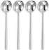 KEAWELL Premium Korean Soup Spoons, Set of 4, 18/10 Stainless Steel, Dishwasher Safe (Plain)
