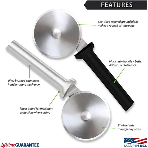 Rada Cutlery Pizza Cutter, Made in USA, Silver Handle
